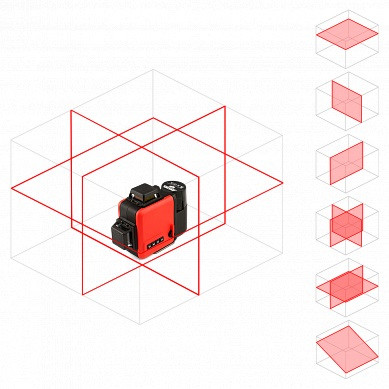 Лазерный уровень AMO LN 3D-360 Red