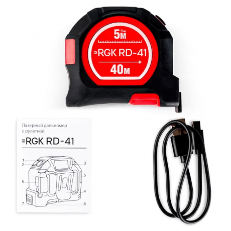 Лазерный дальномер с рулеткой RGK RD-41