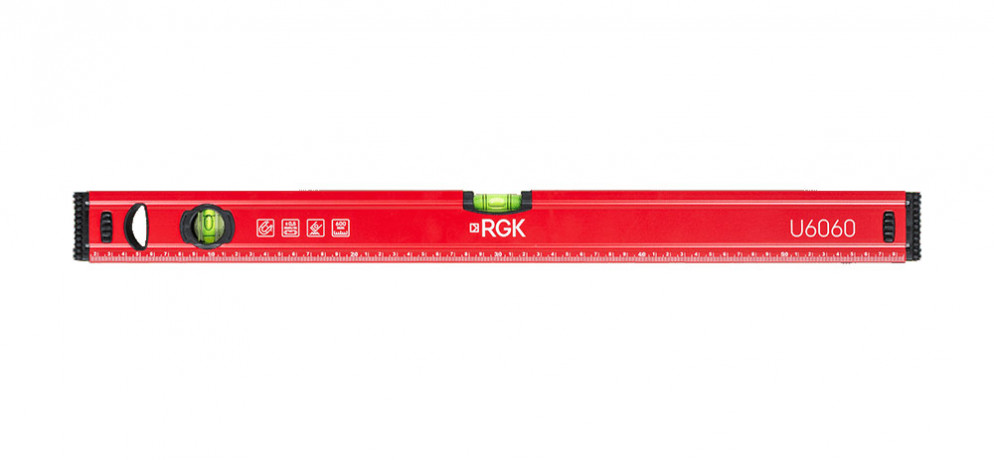 Пузырьковый строительный уровень с магнитом RGK U6060 0,6 м (60 см)